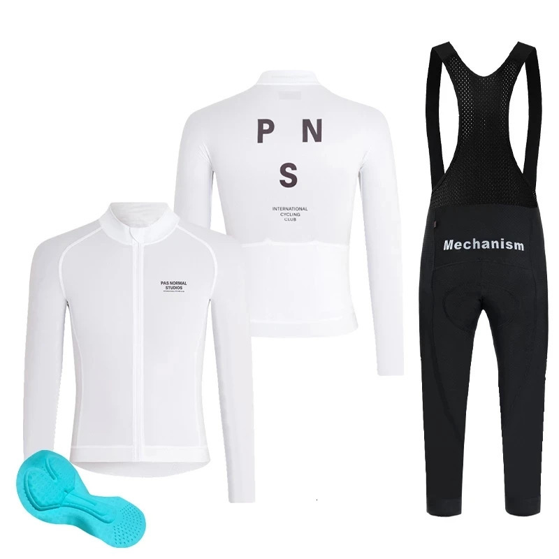 Cycling Jersey Sets Pas Normal Studios SpringAutumn Long Sleeve Cycling Jersey Set PNS Bicycle Clothes MTB Bike Jersey Bib Pants Kit Ropa Ciclismo 231 - view 4