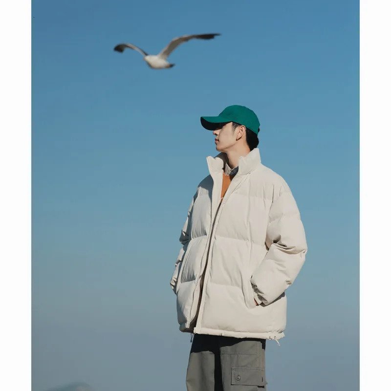 Men's Down Parkas 2023 Winter Jacket Men Thicken Warm Coat Mens Stand Collar Solid Color Puffer Women Korean Fashion Streetwear 231023