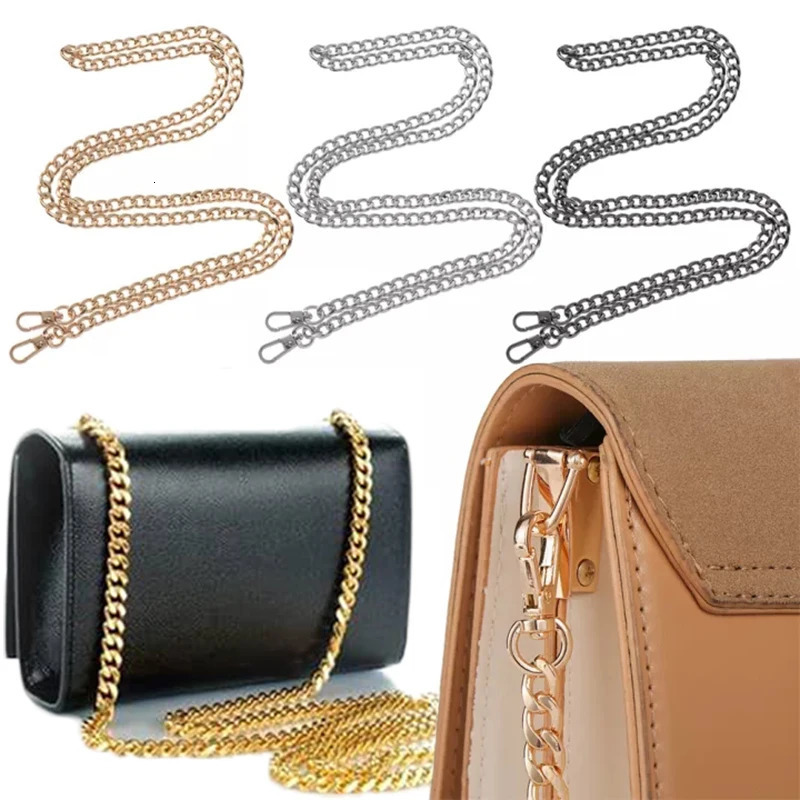 Bag Parts Accessories 120cm Metal Aluminum Chain Replacement for HandWoven Shoulder Handbag DIY Handmade Detachable Straps 231024