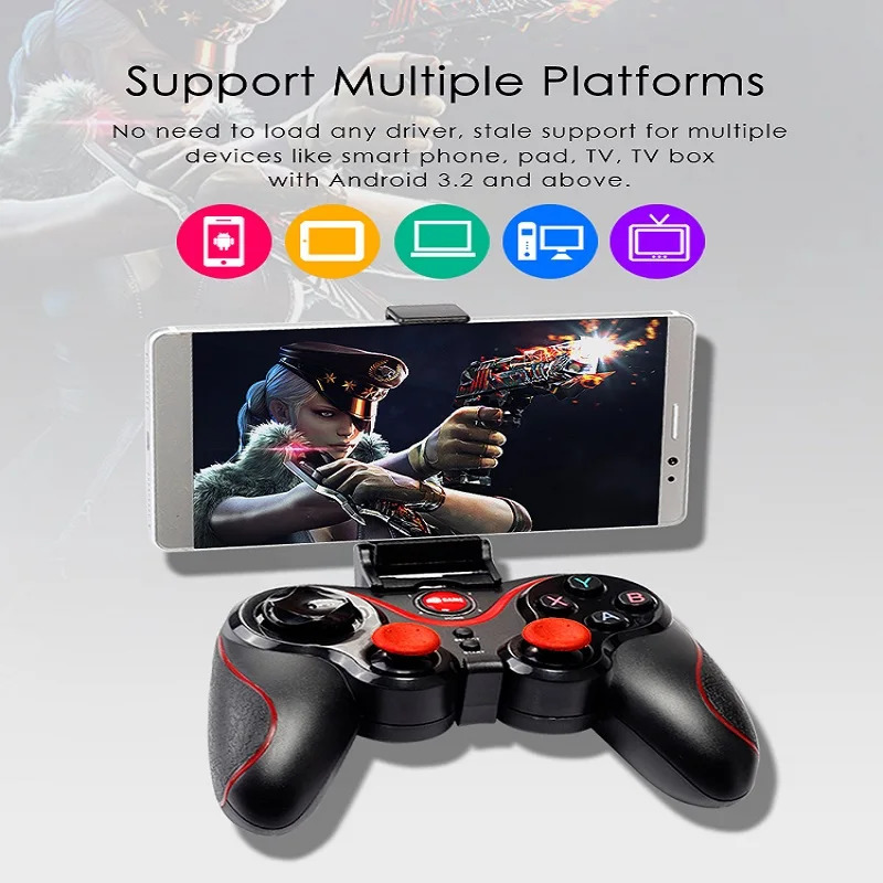 Game Controllers Joysticks Wireless Bluetooth-compatible Game Controller for Android Mobile Phone TV BOX Computer Joystick for Tablet PC TV Gamepad Co