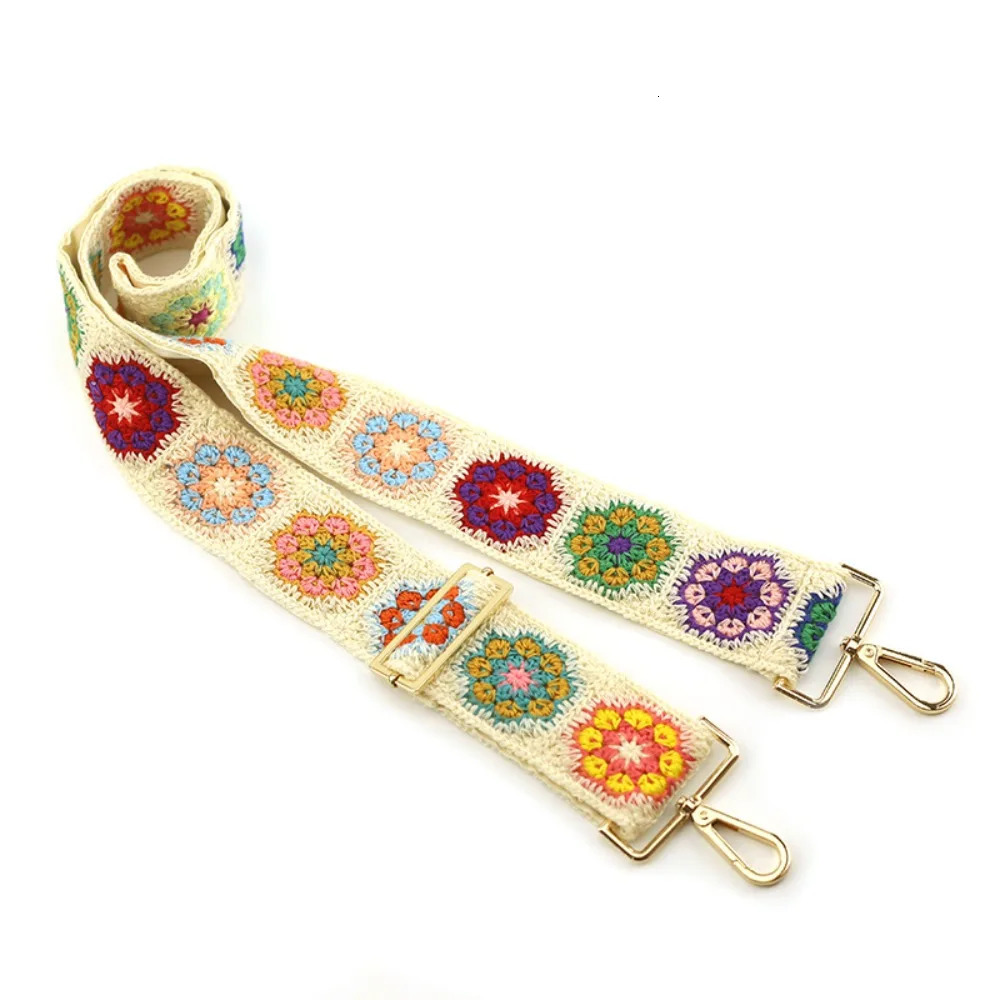 Bag Parts Accessories Crochet Flower Purse Straps Replacement Crossbody for Handbags Women Guitar Strap 2 inch Wide Adjustable 231024