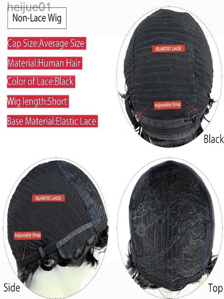 Synthetic Wigs 100% Human Hair Wig With Bangs Short Bob Human Hair Wigs For Black Women Cheap Brazilian Straight Black 30 Inch Long Fringe WigL231024