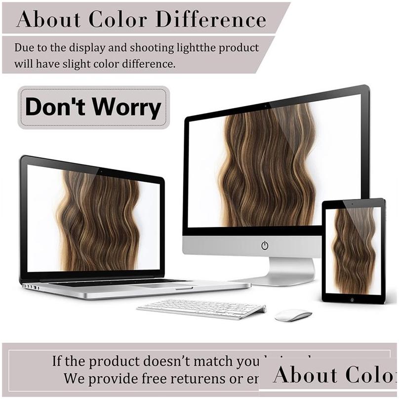 In/On Aisi Hair Synthetic 4Pcs/Set Long Wavy Extensions Clip In Ombre Blonde Dark Brown Thick Pieces W22040198976 Otptr