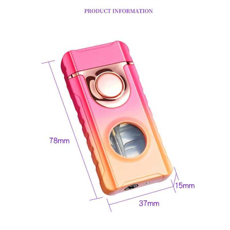 Lighters New Double Flame Straight TorchTurbo Bright Fire Butane Inflatable LED Light Gas Window Cigar Lighter Men's Tools Gift W260202