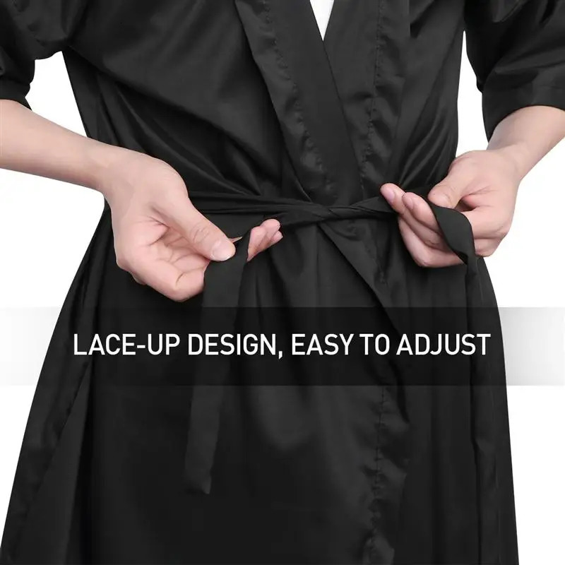 Other Hair Cares Salon Client Gown Robes Cape Cutting Smock for Clients Kimono Style Black Hairdressing 231024
