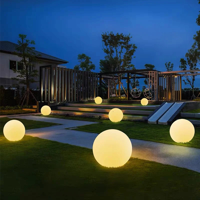 Garden Decorations Outdoor LED Garden Ball Lights Remote Control Floor Street Lawn Lamp Swimming Pool Wedding Party Holiday Home Decoration 231023