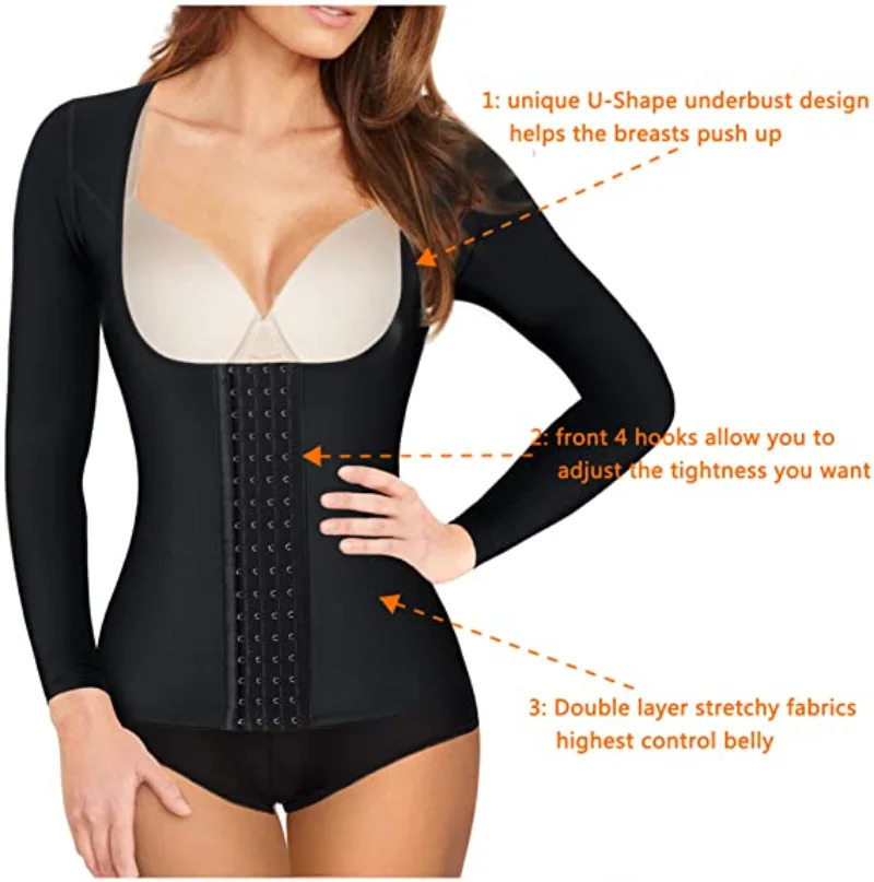 Waist Tummy Shaper Shapewear Trainer Corset Wrap Control Vest Woman Upper Arm Slimming Compression Tops 231024