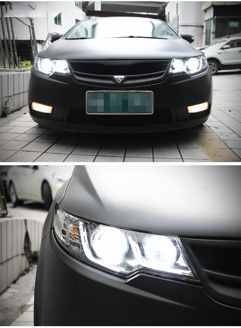 Car Styling Head Lights for KIA Forte 2009-2015 Forte Coupe Headlights LED Angel Eye Daylight Lens Xenon Lamp Signal Headlamp