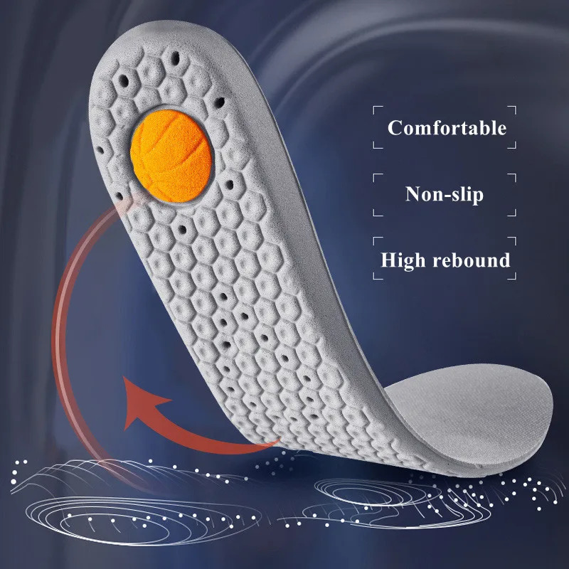 Shoe Parts Accessories 1Pair Sport Comfort Running Baskets Insole for Feet Men Shoes Insoles Shock Absorption Thick Sole Non Slip Pads 231024