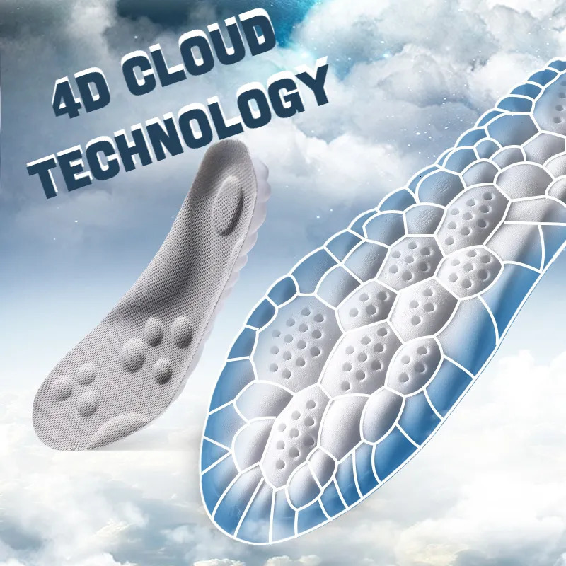 Shoe Parts Accessories 1Pair 4D Shoes Insoles for Feet Soft Plantar Fasciitis Insole Arch Support Orthopedic Inserts Sports Shock Absorption Pads 2310