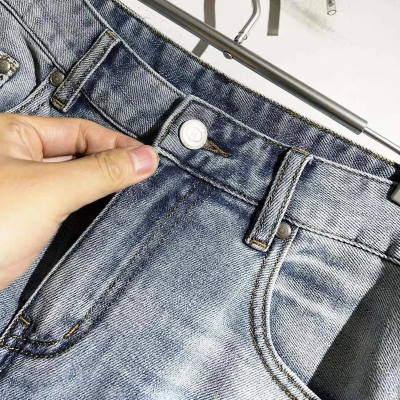 Mens Jeans ss High Street H Vintage Washed Casual Versatile Trousers Sweatpants Streetwear Pants Techwear Clothing Clothes 231024