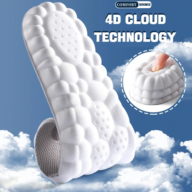Shoe Parts Accessories 1Pair 4D Shoes Insoles for Feet Soft Plantar Fasciitis Insole Arch Support Orthopedic Inserts Sports Shock Absorption Pads 2310