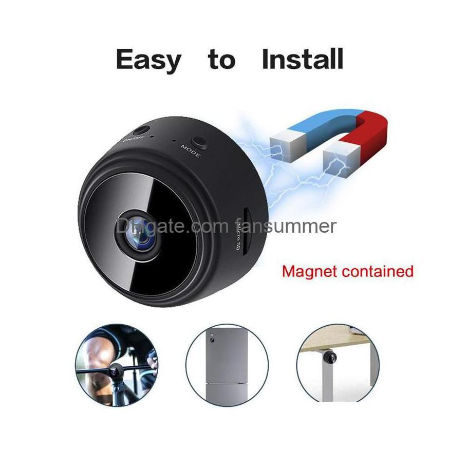 Ip Cameras Hd 1080P Mini Protable Wifi A9 Security Camera Video Recorder Family Matte Night Vision Dv Car Dvr Cam Sq8 Sq11 Drop Delive Deliv