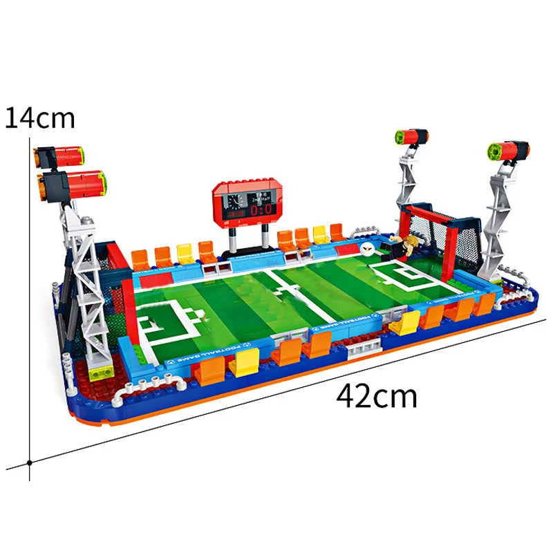 Blocks City Football Fields Model Soccer Players Figures set Building national team minifig MOC brick Kid Toys construction idea 231024