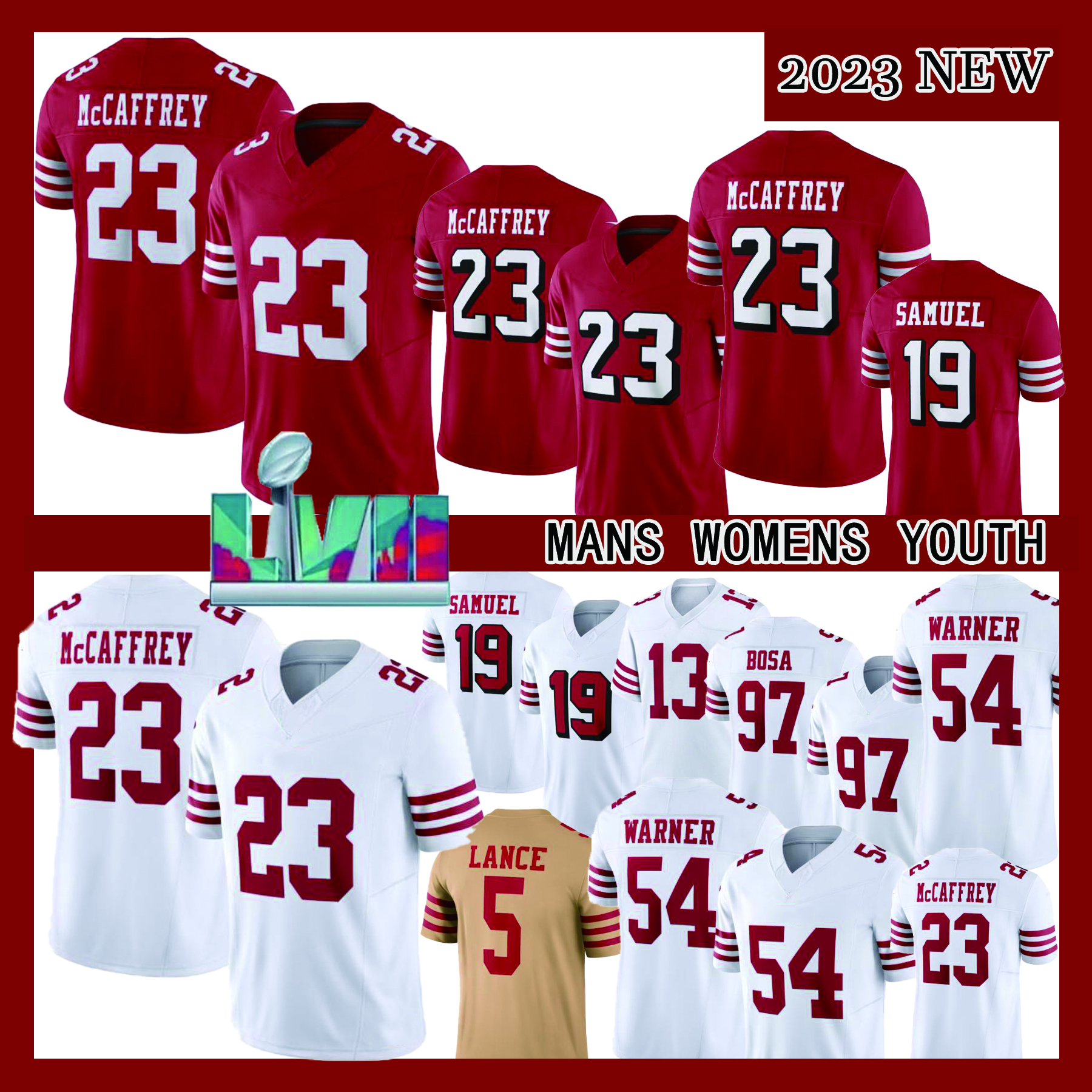 Bullock Purdy Christian Mccaffrey American Football Jerseys Shirt Trey Lance Nick Bosa George Kittel Dipo Samuel Fred Warner Jerry Rice Joe