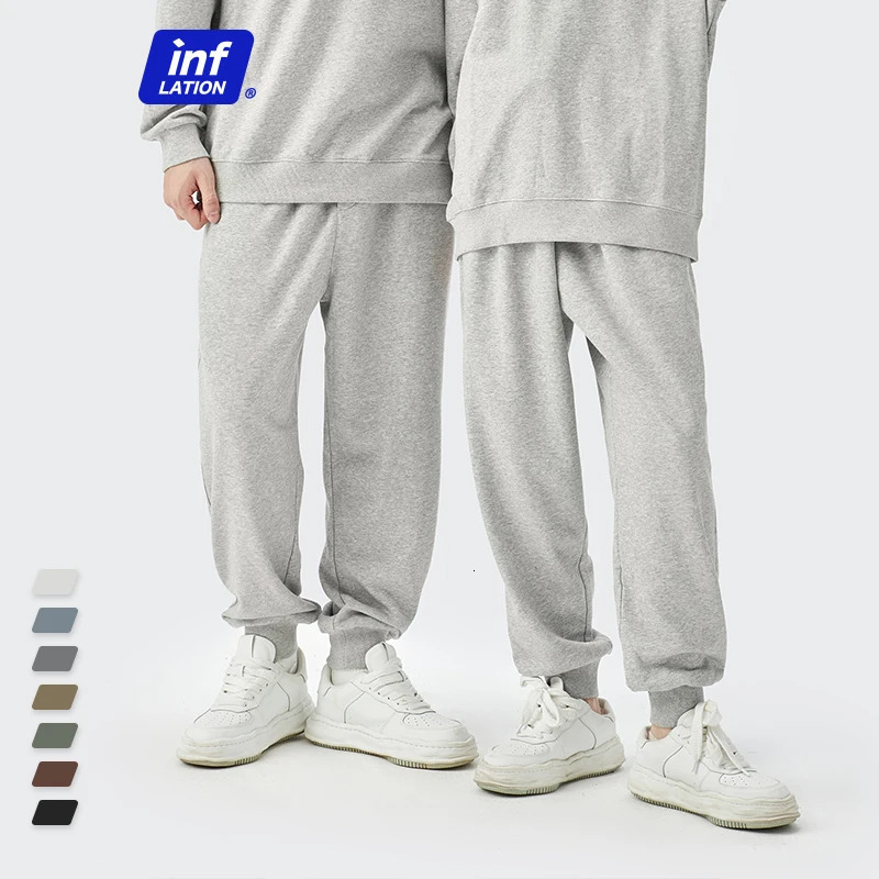 Mens Pants INFLATION Solid Color Sweatpant Unisex Spring Sportswear Track Pant Couple Basic Jogger 231024