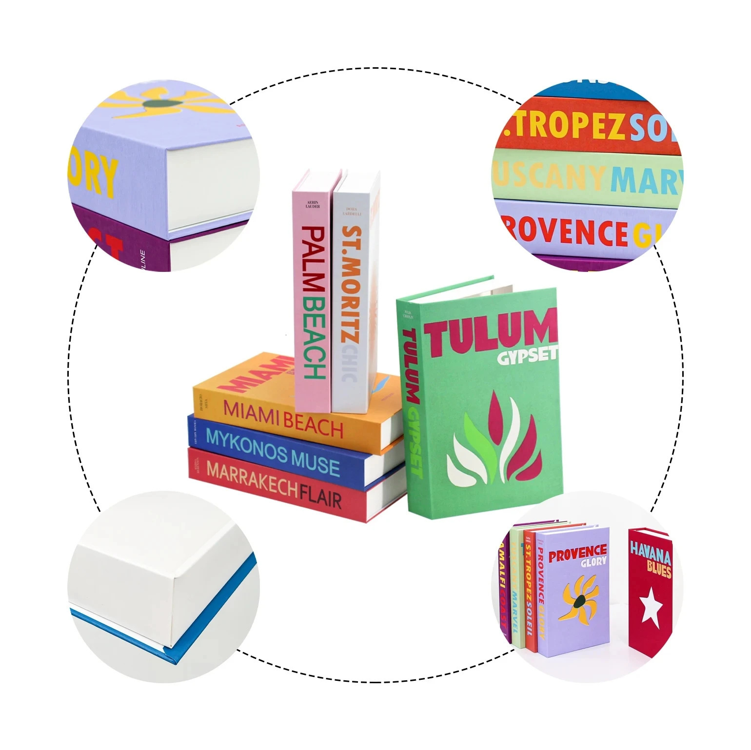 Decorative Objects Figurines Travel Series Open Book Decoration Coffee Table Living Room Fashion Prop Books Home Model IBIZA 231023