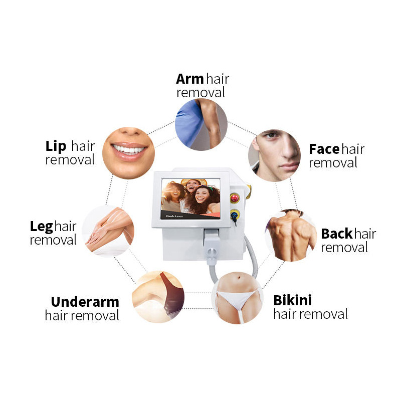 Portable Ice Cool Painless Permanent Hair Removal Machine 755 808 1064 Hair Removal Laser Machines