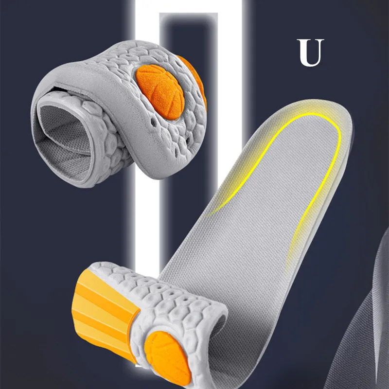 Shoe Parts Accessories 1Pair Sport Comfort Running Baskets Insole for Feet Men Shoes Insoles Shock Absorption Thick Sole Non Slip Pads 231024