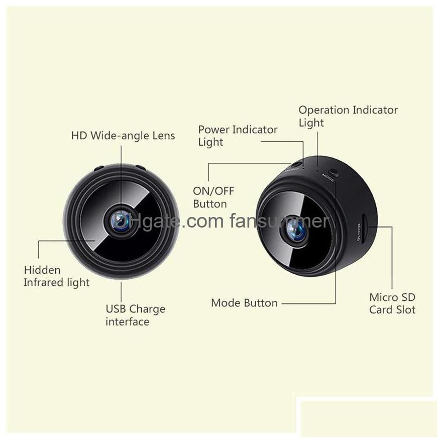 Ip Cameras Hd 1080P Mini Protable Wifi A9 Security Camera Video Recorder Family Matte Night Vision Dv Car Dvr Cam Sq8 Sq11 Drop Delive Deliv