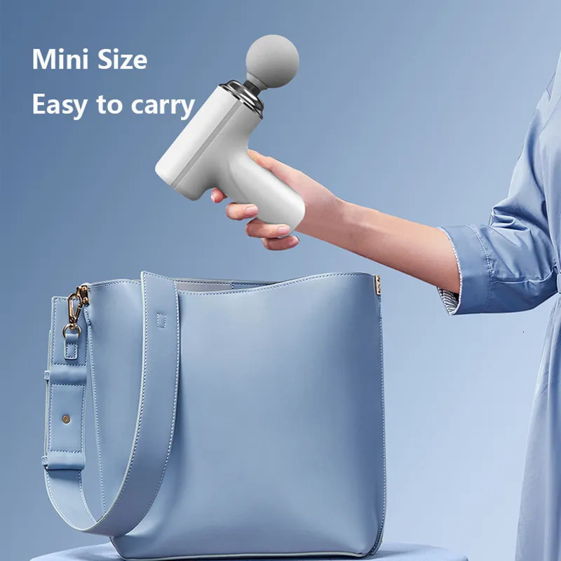 Full Body Massager Intelligent Massage Gun Mini Fascia Portable 6 Speeds Percussion Muscle Low Noise Back Neck Pain Relief Relaxation 231023
