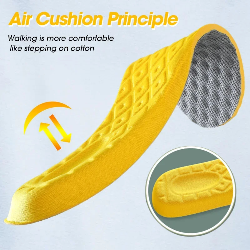 Shoe Parts Accessories 6pcs3pairs Latex Memory Foam Insoles for Women Men Soft Foot Support Pads Breathable Sport Insole Feet Care Insert Cushion 2310