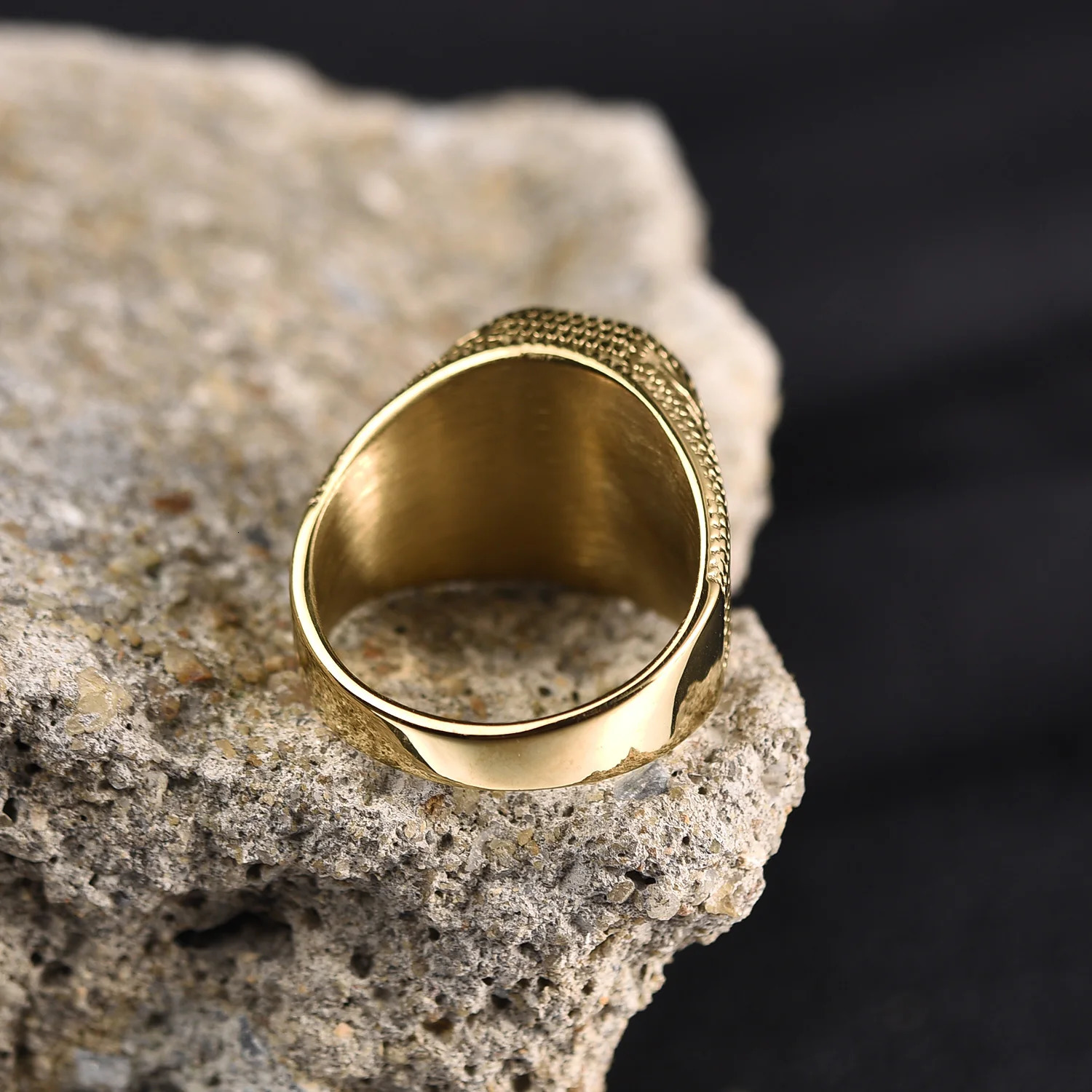 Band Rings Men High Quality 316LStainless Steel Multiple Color Gemstone Styles Onyx Classic Fashion Trend Jewelry 231025