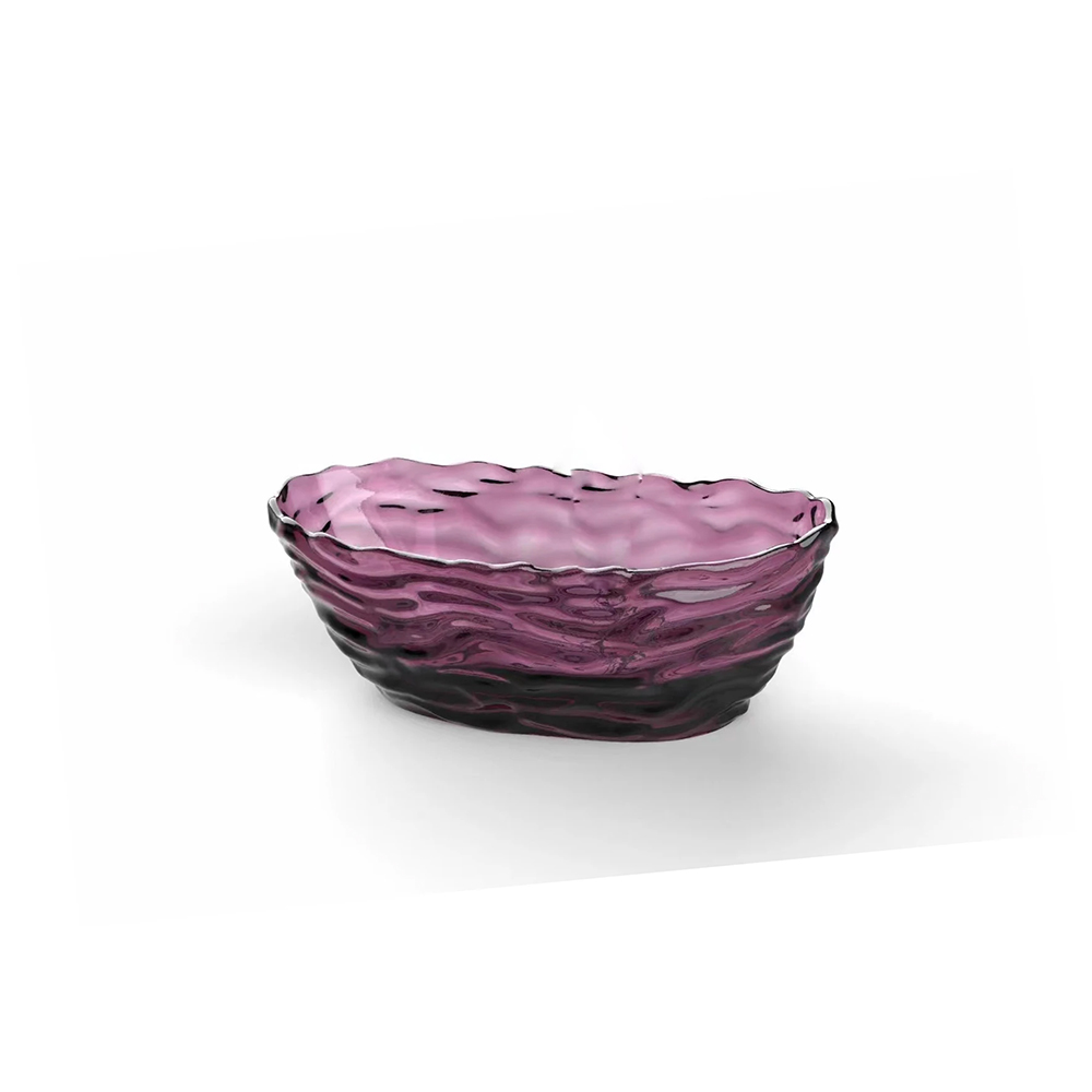 1750x785x640mm Oval Resin Water Ripple Bathtub Freestanding Floor Mounted Crystal Purple Tansparent Tub BV001-5