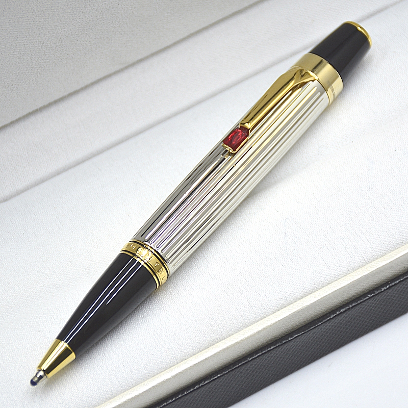 High quality Bohemies Mini Ballpoint pen Black Resin and Metal Design Office School Supplies Writing Smooth Ball pens With Diamond Serial Number