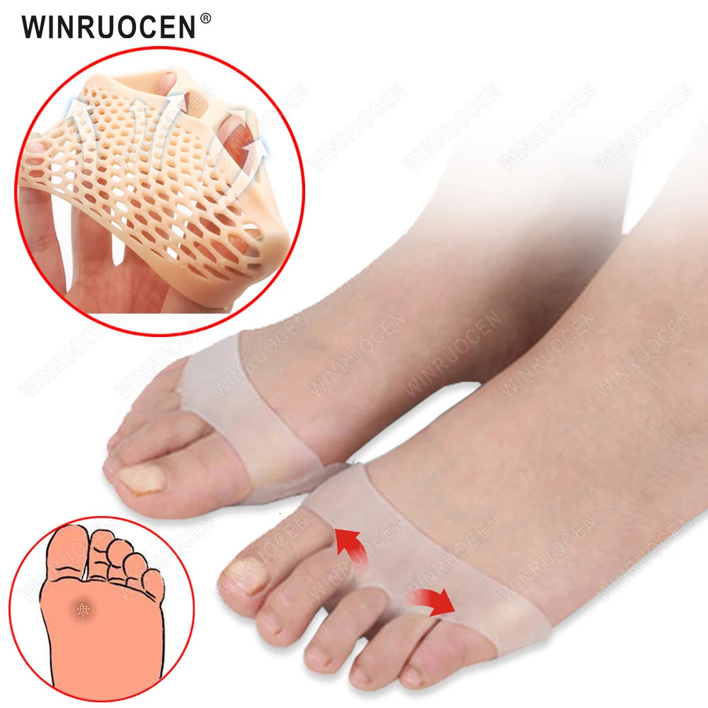 Shoe Parts Accessories Silicone Metatarsal Prevention Toe Separator Pads Ortics Foot Massage Insoles Forefoot Socks Pain Relief Care Tool 231025