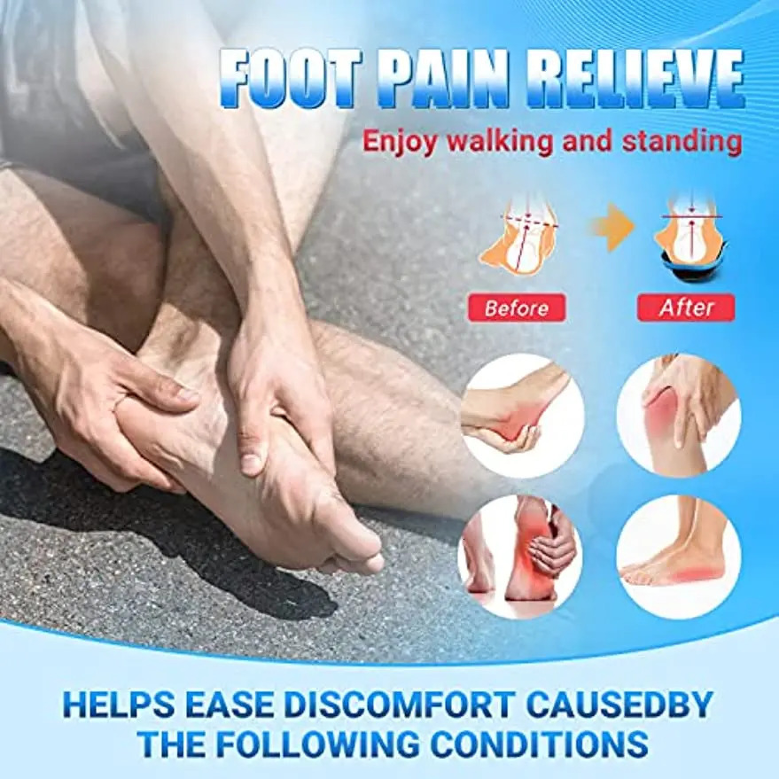 Shoe Parts Accessories PCSsole Arch Support Insoles for Women and Men Ortics Pain Relief Inserts Flat Feet Plantar Fasciitis Heel 231025