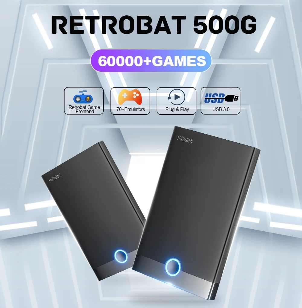 Game Controllers Joysticks Super Console 500G Gaming Console HDD 60000 Games 60 Emulators Compatible with PS2/DC/SS/MAME/Arcade Plug and Play Video Ga - view 6