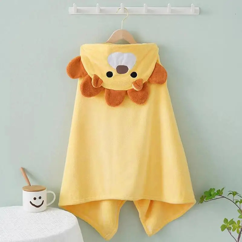 Towels Robes Cartoon Child Kid Hooded Cloak Infant Bathrob Baby Bath Towel Robe Cape Boy Girl Robe Cartoon Absorbent Cape Wrap Blanket 231024