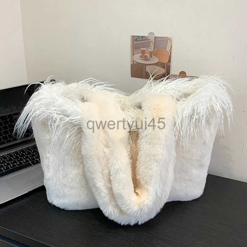 Shoulder Bags Bags New large capacity plush bag suitable for autumn/winter 2023 new paradigm shoulder bag elegant temperature tasler handbagqwertyui45