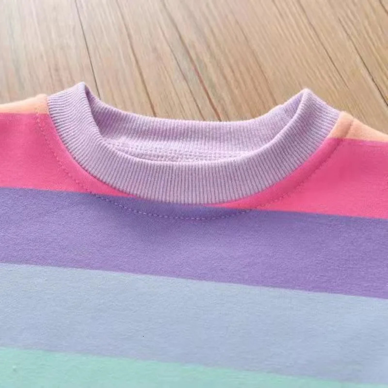 Clothing Sets Men's T-Shirts Girls Clothes Set Spring and Autumn Children's Fashion Sweater Pants 2-piece Suits for Girls Baby Stripe Sports