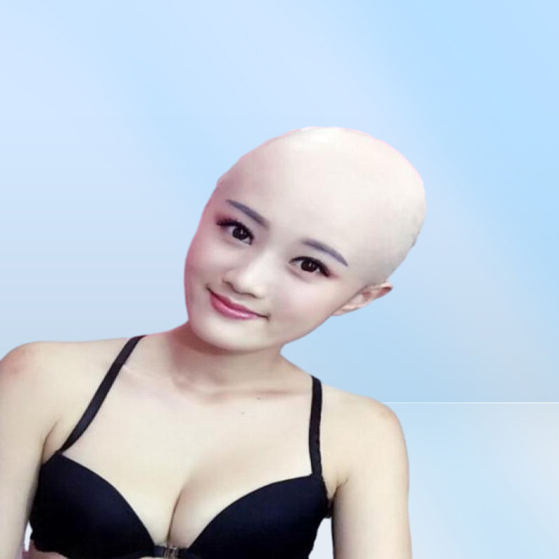 Gauges New human mask crossdress silicone female unisex head mask halloween cosplay without hair latex bareheaded monk head mask