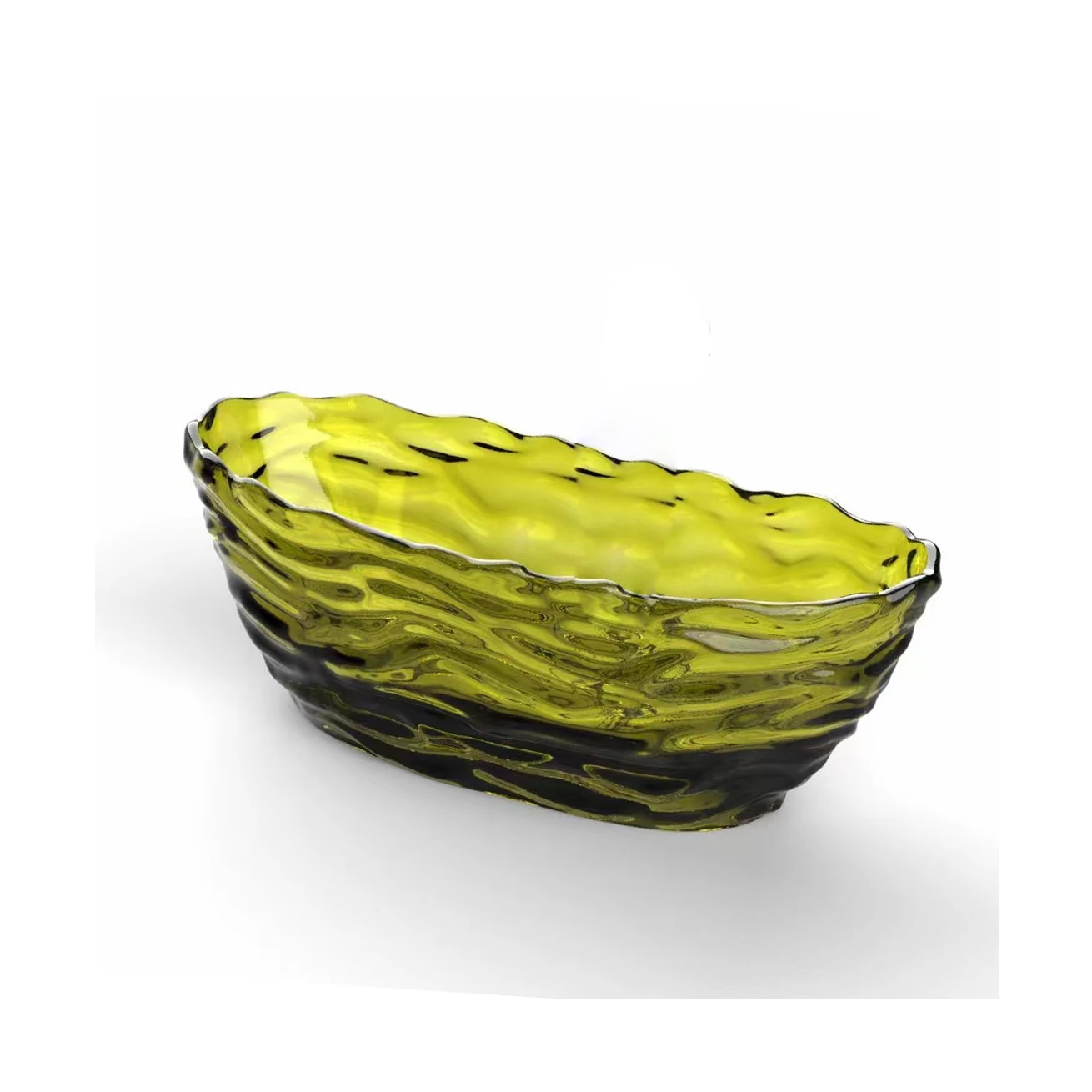 1750x785x640mm Oval Resin Water Ripple Bathtub Freestanding Floor Mounted Crystal Yellow Tansparent Tub BV001-4