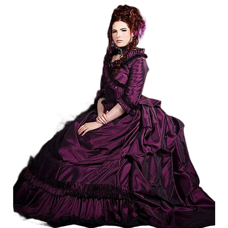Vintage Victorian Prom Dresses Half Sleeves Purple Satin Long Ruched A Line Special Occasion Dress For Women 2026 Elegant Evening Formal Gowns
