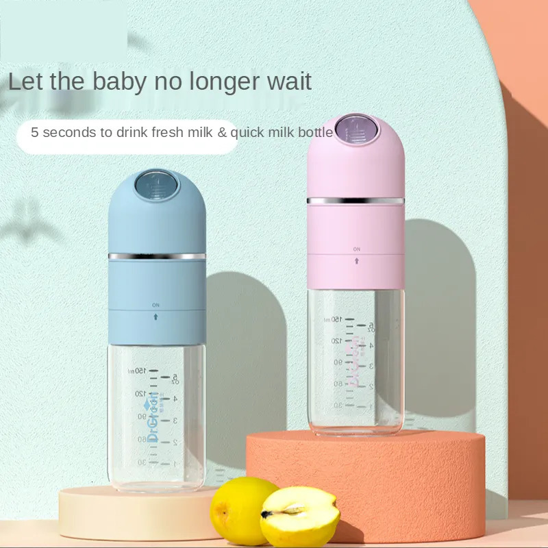 Baby Bottles# born Glass Feeding Bottle Widecaliber Fast Flushing Anticolic Night Milk Cute Water Without Thermostat 231025