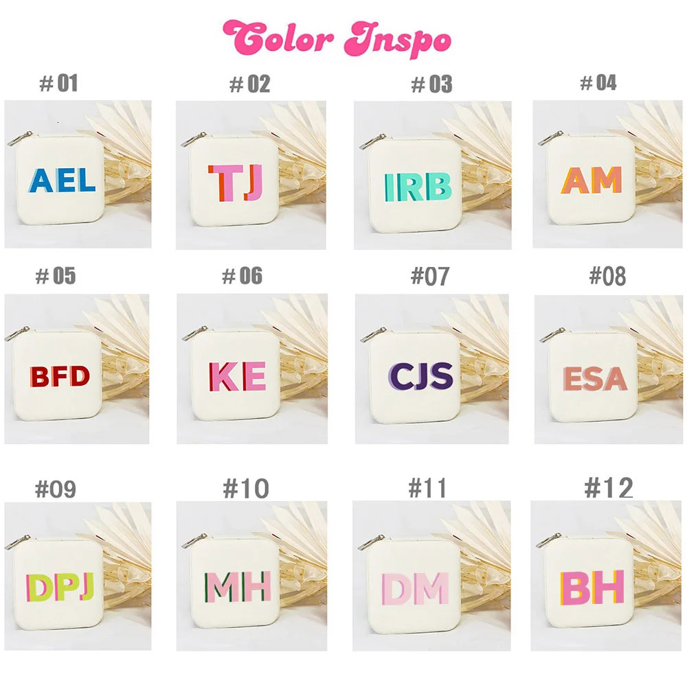 Jewelry Boxes Shadow Monogram Travel Jewelry Case Personalized Gifts Leather Travel Jewelry Box with Name Bridesmaid Proposal Gifts for Her 231025