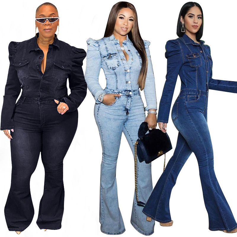 NIBESSER women Jumpsuit Denim Jeans Full Sleeve Bodycon Spring Autumn Sexy Club Night Romper playsuit Overall outfit T200509