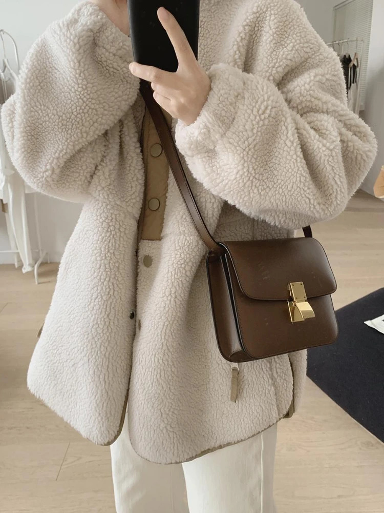 Womens Jackets Winter Clothes Women for Lambwool Coat Korean Fashion In Loose OverSize Thick Parkas Long Sleeve Top Coats 231025