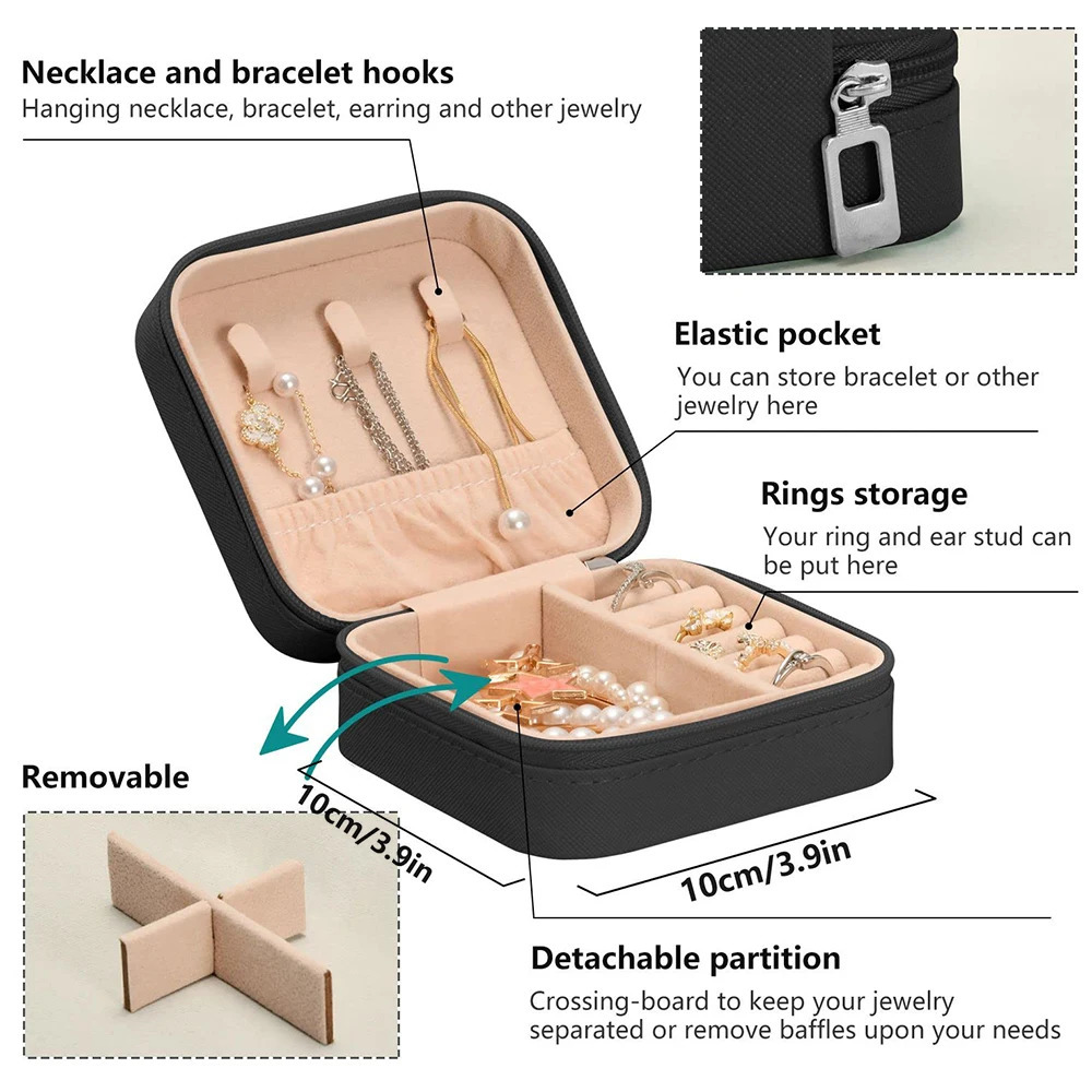 Jewelry Boxes Custom Initial Letters Leather Travel Jewelry Box Shadow Monogram Jewelry Box with Name Bridesmaid Proposal Gifts for Her 231025