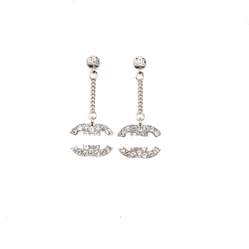 20style 18K Gold Plated Luxury Designer Double Letter Stud Earring Hook Geometric Famous Women Diamond Pendant Jewelry Earring Wedding Party Gift Jewelry