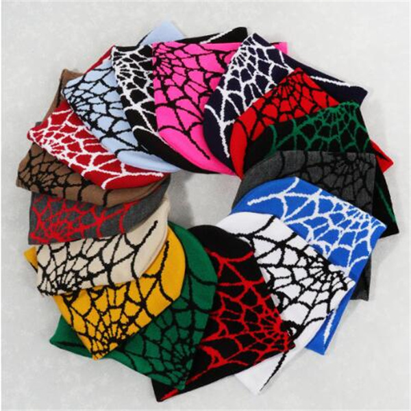 Knitting Beanies Hat Men Women Autumn Winter Warm Fashion Outdoor Spider Web Cap For Women Hats GC2414