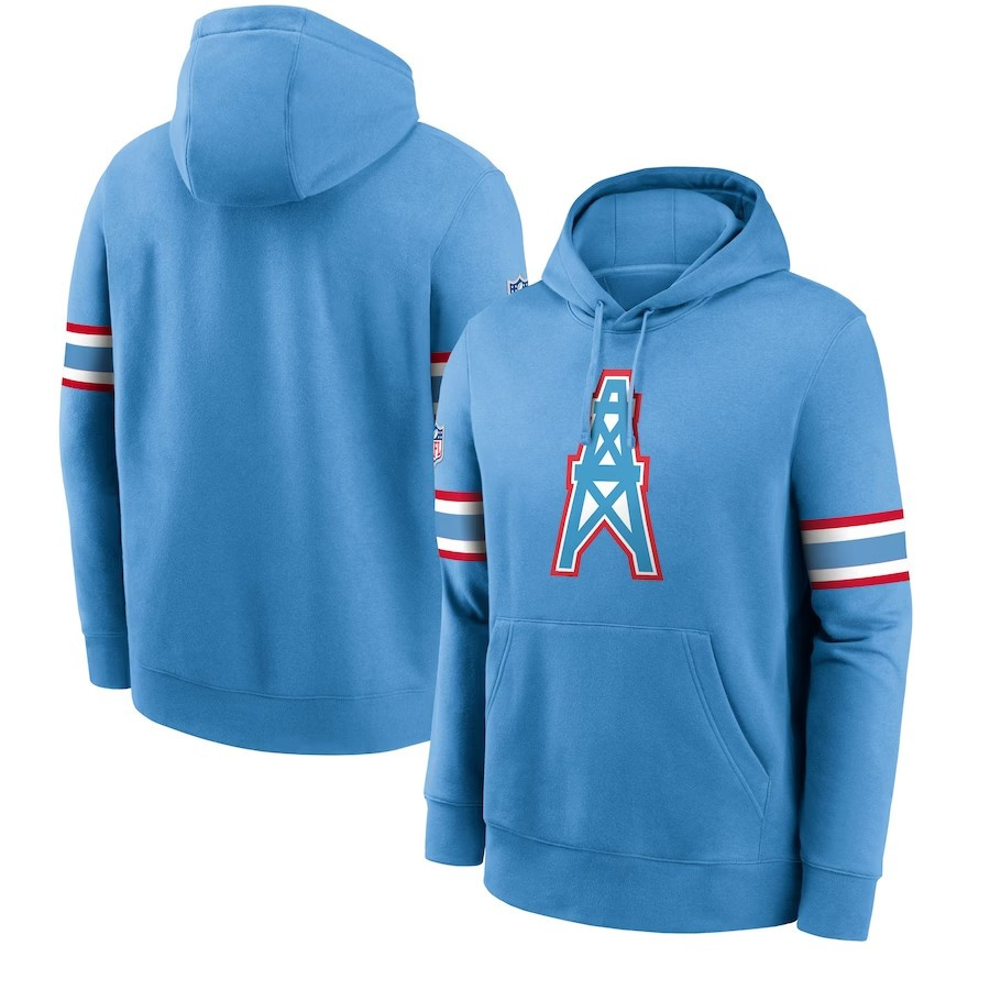 Hoodie Tennessee''Titans''Men Oilers Throwback Sideline Club Alternate Pullover Sweatshirts - Blue