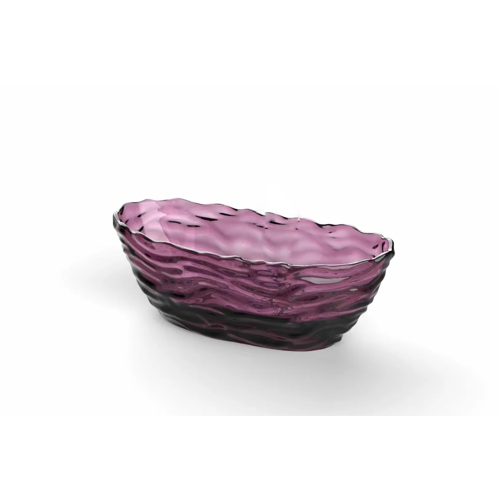 1750x785x640mm Oval Resin Water Ripple Bathtub Freestanding Floor Mounted Crystal Purple Tansparent Tub BV001-5