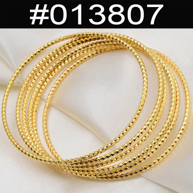 Tails Holder Anniyo 6pcs lot African Gold Color Shiny Bangles for Women Girls Dubai Circle Bracelet Jewelry Ethiopian Bride Wedding 013707 231025