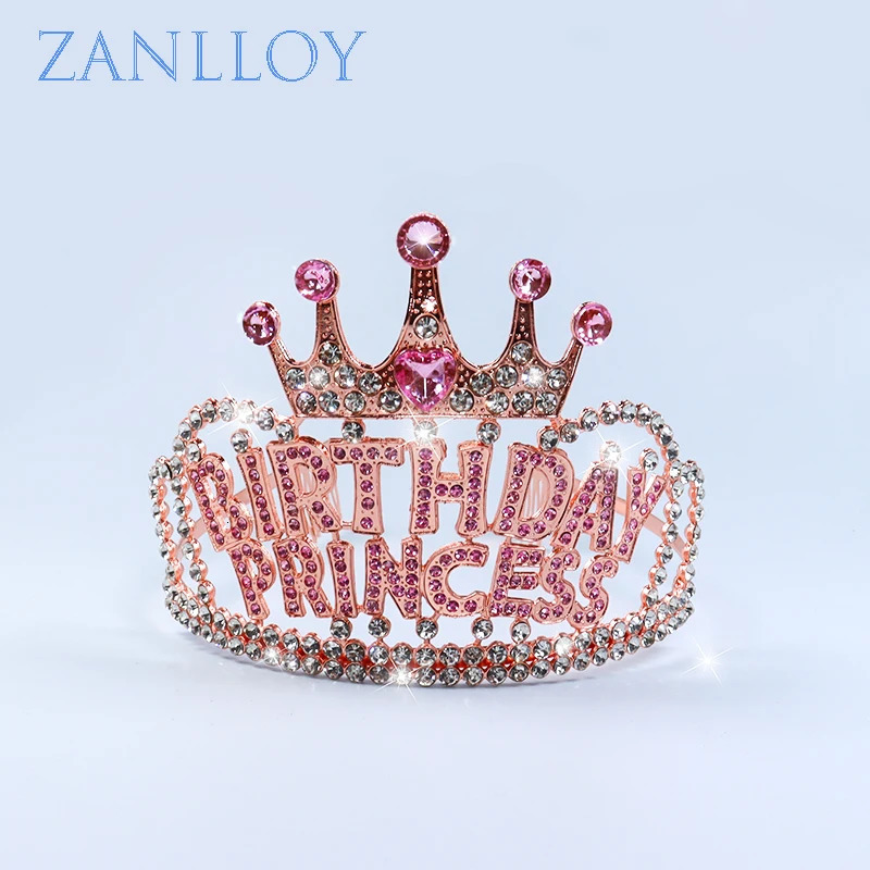 Hair Clips Barrettes ZANLLOY Female Crown Crystal BrideCrown Tiara Birthday Anniversary Decoration Happy Party Supplies 231025