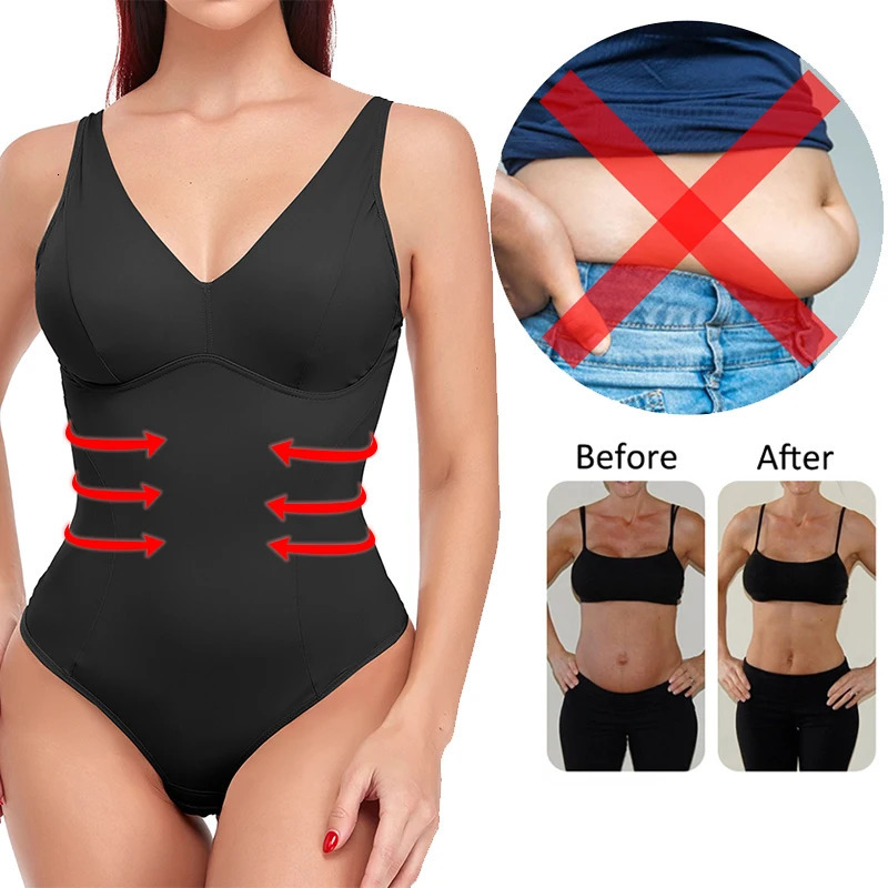 Womens Shapers Slim Full Body Shaper With Builtin Bra Shapewear Tummy Control Tops Waist Trainer Corset Bodysuits 231025